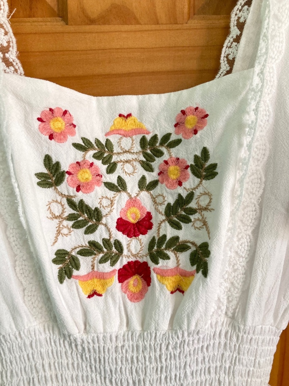Women’s size small SHEIN white cottage core dress with embroidery - Picture 2 of 15